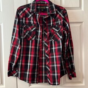 Helix plaid dress shirt. Small